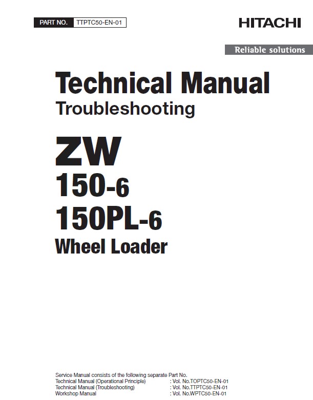 Hitachi Wheel Loader ZW150(PL)-6 Troubleshooting PDF